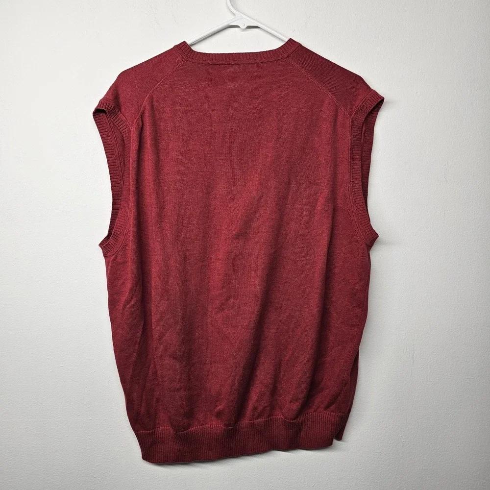 Jos‎ A Bank Signature Collection Large Red Pima Cotton Sweater V-Neck Vest Golf